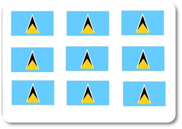 Aufkleber - Sticker - St Lucia Flagge - Set - 18 Stück - 25x15