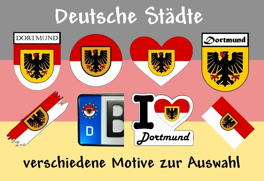 Aufkleber - Flagge,Wappen- Stadt - Dortmund - versch. Motive
