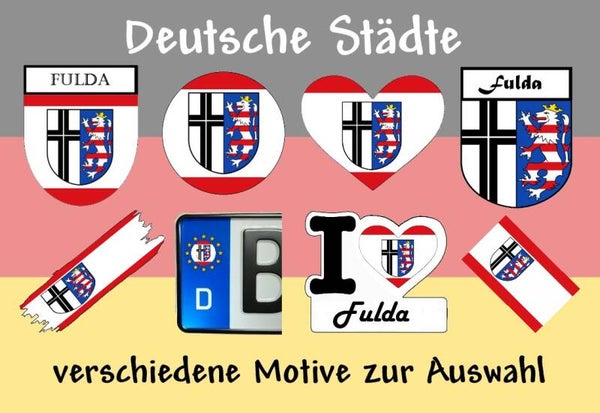 Aufkleber - Flagge,Wappen- Stadt - Fulda - versch. Motive