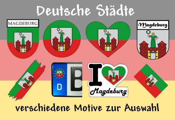 Aufkleber - Flagge,Wappen- Stadt - Magdeburg - versch. Motive