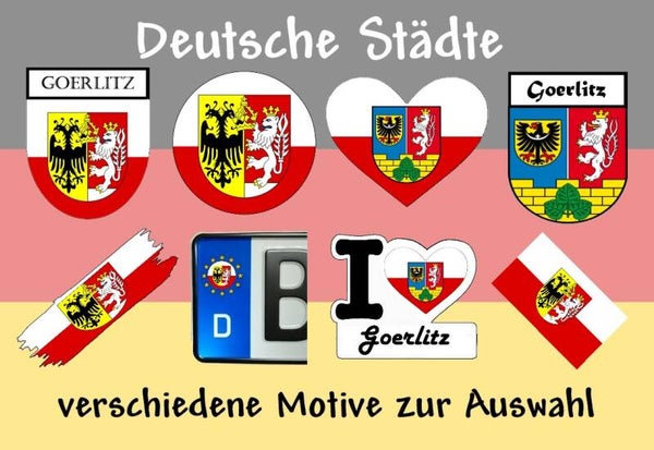 Aufkleber - Flagge,Wappen- Stadt - Görlitz - versch. Motive