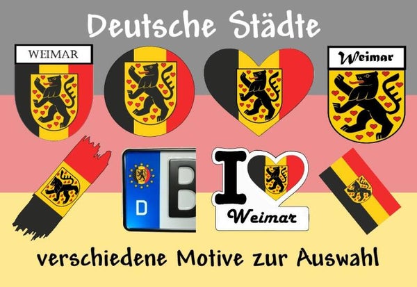 Aufkleber - Flagge,Wappen- Stadt - Weimar - versch. Motive