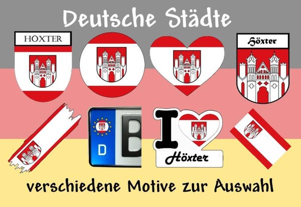 Aufkleber - Flagge,Wappen- Stadt - Höxter - versch. Motive