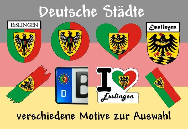 Aufkleber - Flagge,Wappen- Stadt - Esslingen - versch. Motive