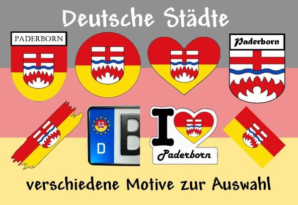 Aufkleber - Flagge,Wappen- Stadt - Paderborn - versch. Motive