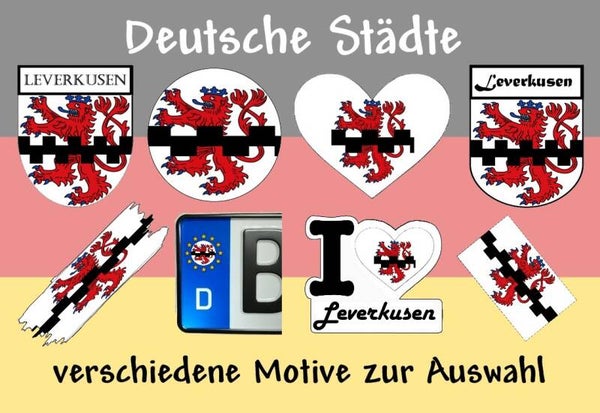 Aufkleber - Flagge,Wappen- Stadt - Leverkusen - versch. Motive