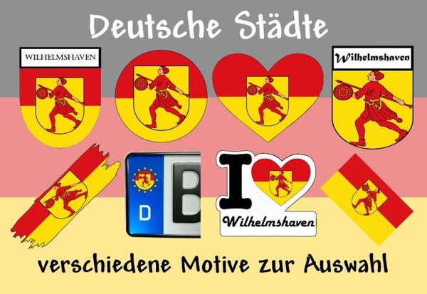 Aufkleber - Flagge,Wappen- Stadt - Wilhelmshaven - versch. Motive