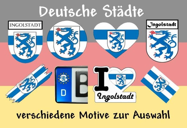 Aufkleber - Flagge,Wappen- Stadt - Ingolstadt - versch. Motive