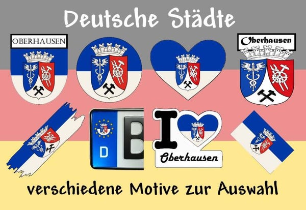 Aufkleber - Flagge,Wappen- Stadt - Oberhausen - versch. Motive