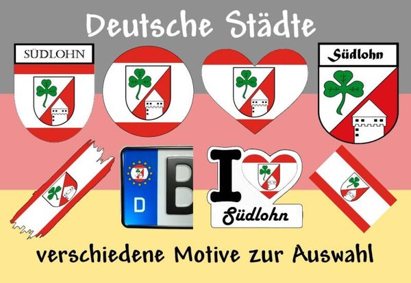 Aufkleber - Flagge,Wappen- Stadt - Südlohn - versch. Motive
