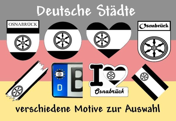 Aufkleber - Flagge,Wappen- Stadt - Osnabrück - versch. Motive