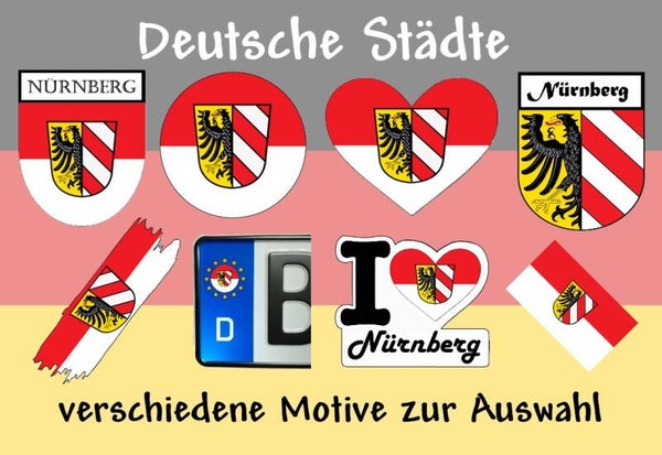 Aufkleber - Flagge,Wappen- Stadt - Nürnberg - versch. Motive