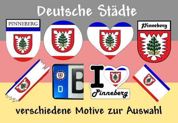 Aufkleber - Flagge,Wappen- Stadt - Pinneberg - versch. Motive