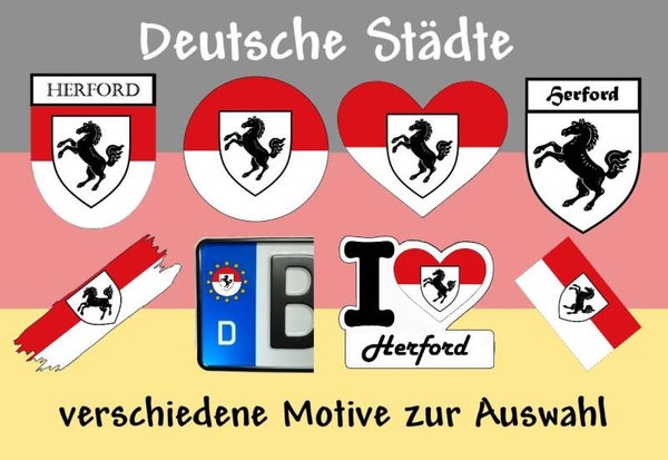 Aufkleber - Flagge,Wappen- Stadt - Herford - versch. Motive