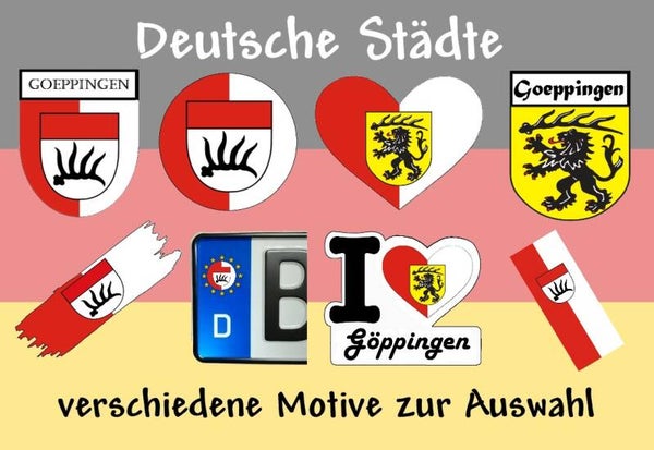 Aufkleber - Flagge,Wappen- Stadt - Göppingen - versch. Motive