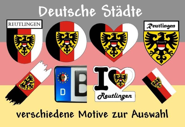 Aufkleber - Flagge,Wappen- Stadt - Reutlingen - versch. Motive