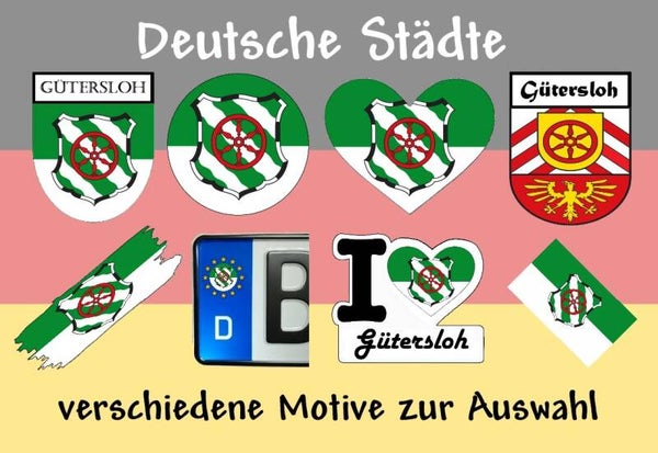 Aufkleber - Flagge,Wappen- Stadt - Gütersloh - versch. Motive