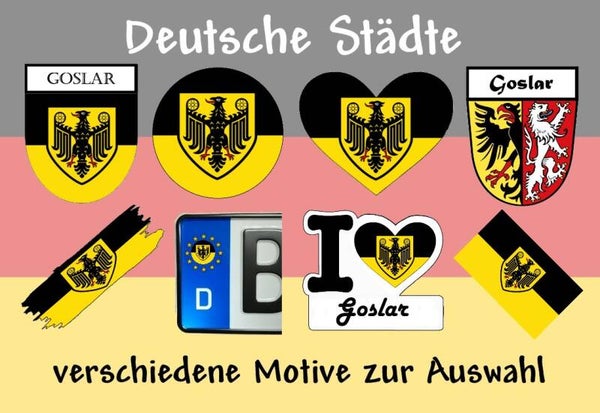 Aufkleber - Flagge,Wappen- Stadt - Goslar - versch. Motive
