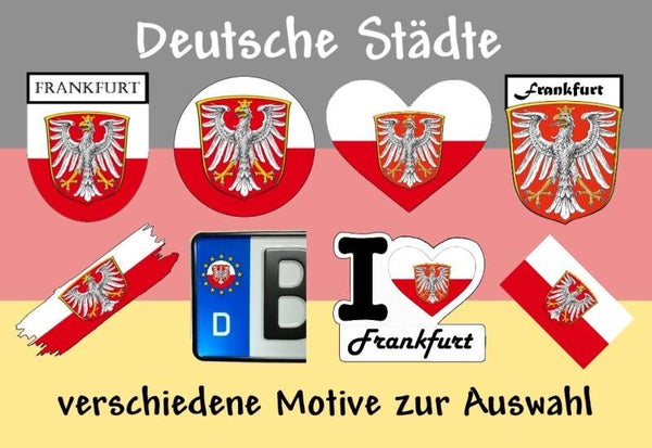Aufkleber - Flagge,Wappen- Stadt - Frankfurt - versch. Motive
