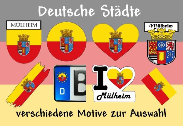 Aufkleber - Flagge,Wappen- Stadt - Mülheim - versch. Motive