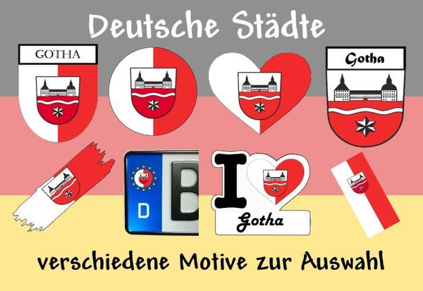 Aufkleber - Flagge,Wappen- Stadt - Gotha - versch. Motive