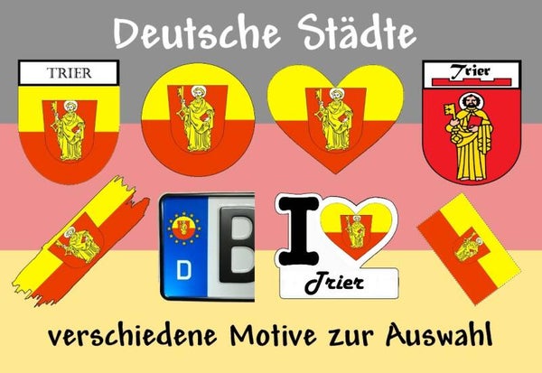 Aufkleber - Flagge,Wappen- Stadt - Trier - versch. Motive