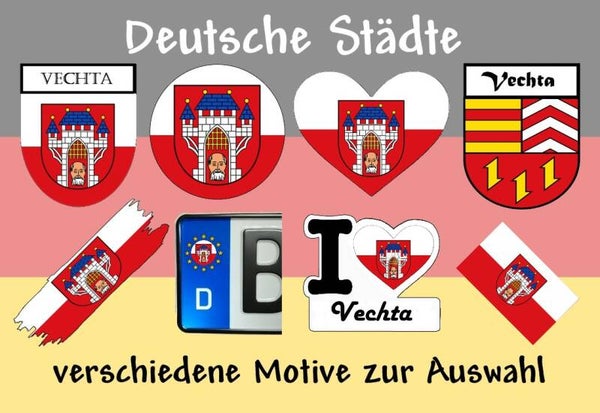 Aufkleber - Flagge,Wappen- Stadt - Vechta - versch. Motive