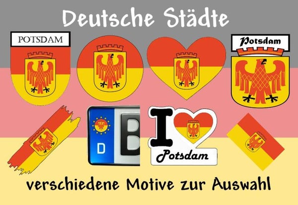 Aufkleber - Flagge,Wappen- Stadt - Potsdam - versch. Motive