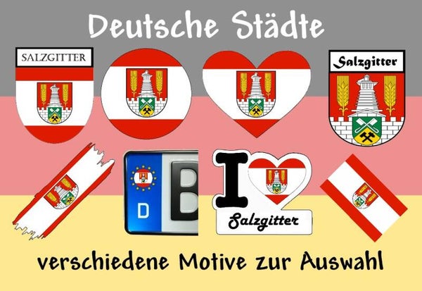 Aufkleber - Flagge,Wappen- Stadt - Salzgitter - versch. Motive