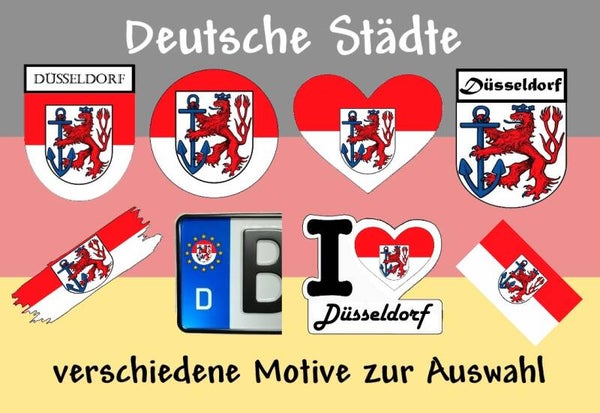 Aufkleber - Flagge,Wappen- Stadt - Düsseldorf - versch. Motive