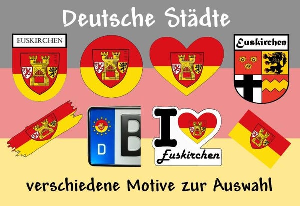 Aufkleber - Flagge,Wappen- Stadt - Euskirchen - versch. Motive