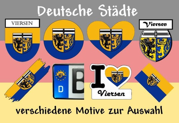 Aufkleber - Flagge,Wappen- Stadt - Viersen - versch. Motive