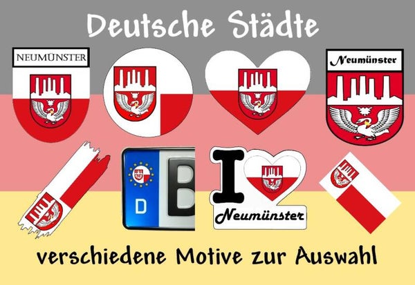 Aufkleber - Flagge,Wappen- Stadt - Neumünster - versch. Motive