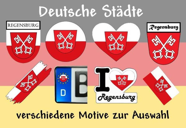 Aufkleber - Flagge,Wappen- Stadt - Regensburg - versch. Motive