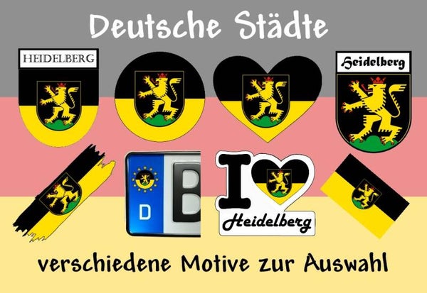 Aufkleber - Flagge,Wappen- Stadt - Heidelberg - versch. Motive