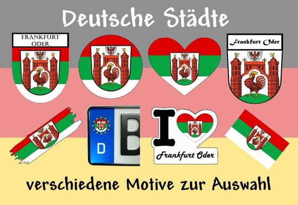 Aufkleber - Flagge,Wappen- Stadt - Frankfurt Oder - versch. Motive