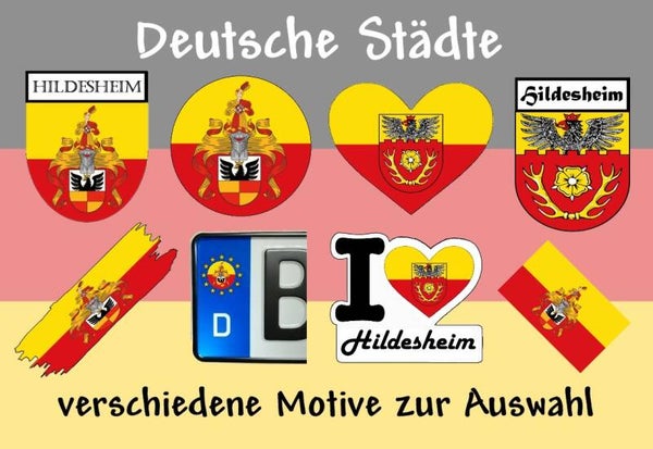 Aufkleber - Flagge,Wappen- Stadt - Hildesheim - versch. Motive