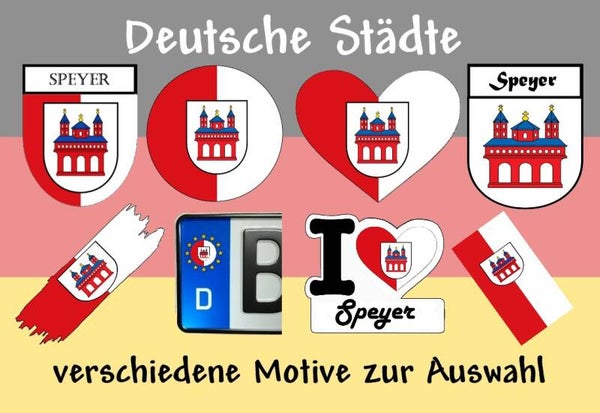 Aufkleber - Flagge,Wappen- Stadt - Speyer - versch. Motive