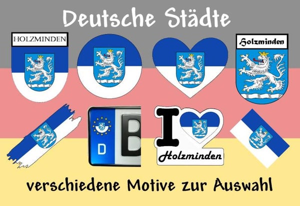 Aufkleber - Flagge,Wappen- Stadt - Holzminden - versch. Motive