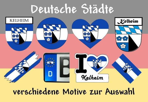 Aufkleber - Flagge,Wappen- Stadt - Kelheim - versch. Motive