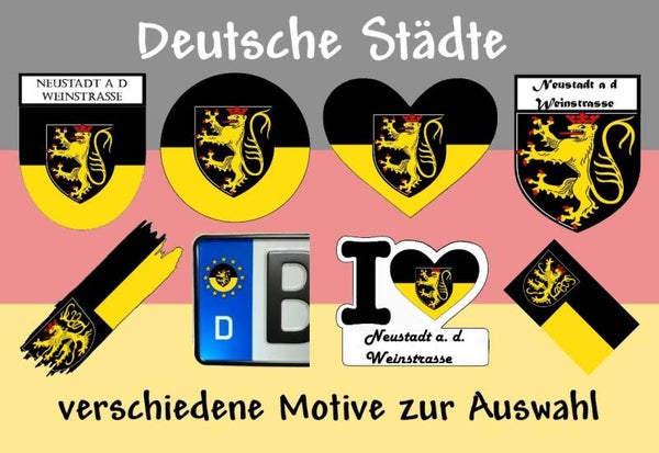 Aufkleber - Flagge,Wappen- Stadt - Neustadt - versch. Motive