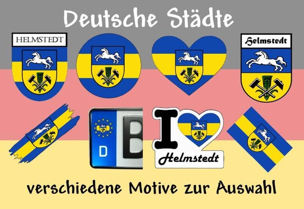 Aufkleber - Flagge,Wappen- Stadt - Helmstedt - versch. Motive