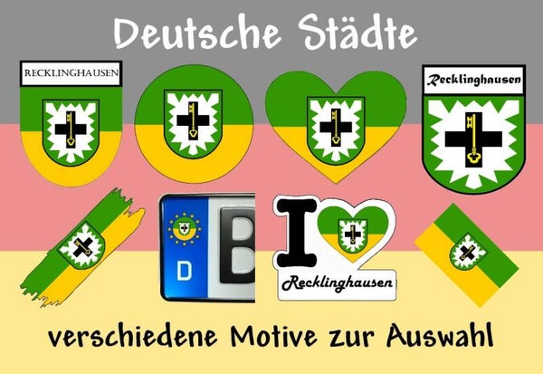 Aufkleber - Flagge,Wappen- Stadt - Recklinghausen - versch. Motive
