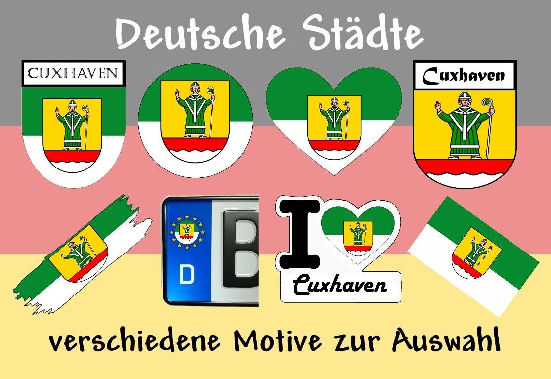 Aufkleber - Flagge,Wappen- Stadt - Cuxhaven - versch. Motive