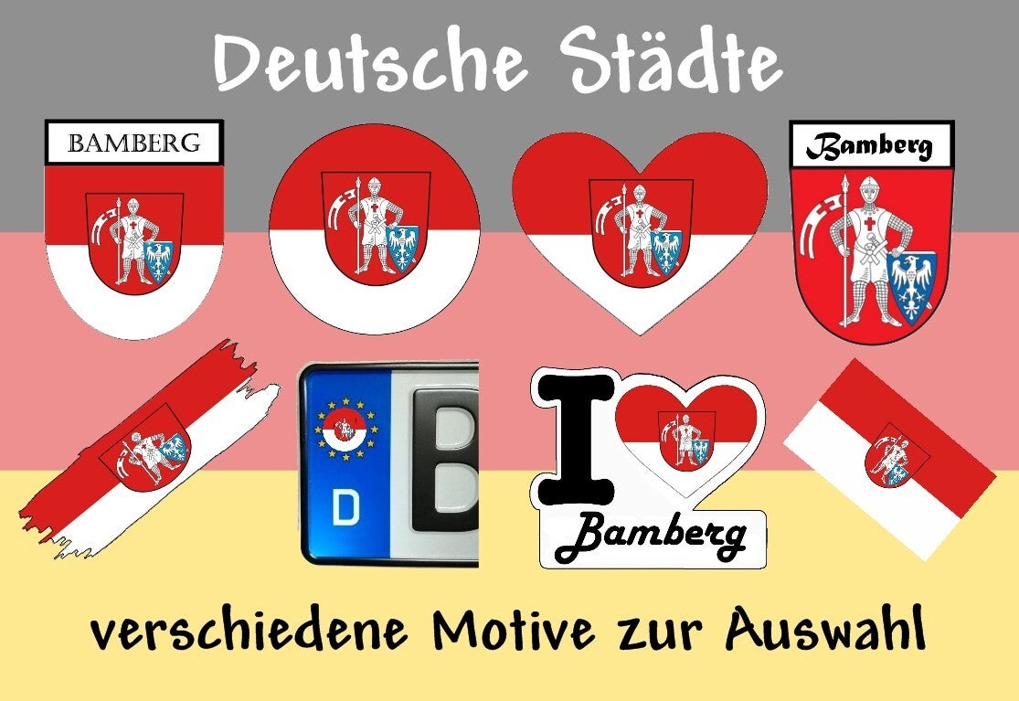 Aufkleber - Flagge,Wappen- Stadt - Bamberg - versch. Motive