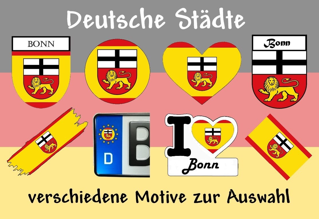 Aufkleber - Flagge,Wappen- Stadt - Bonn - versch. Motive