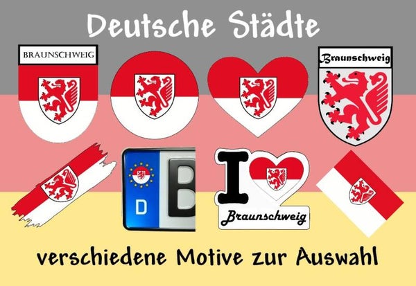 Aufkleber - Flagge,Wappen- Stadt - Braunschweig - versch. Motive
