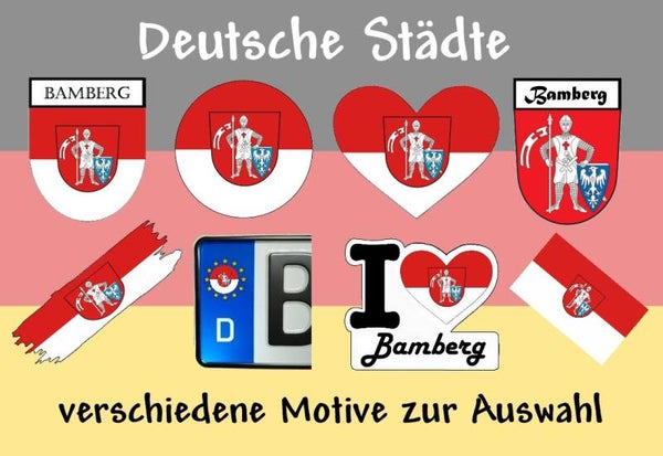 Aufkleber - Flagge,Wappen- Stadt - Bamberg - versch. Motive