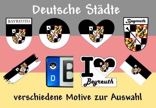 Aufkleber - Flagge,Wappen- Stadt - Beyreuth - versch. Motive