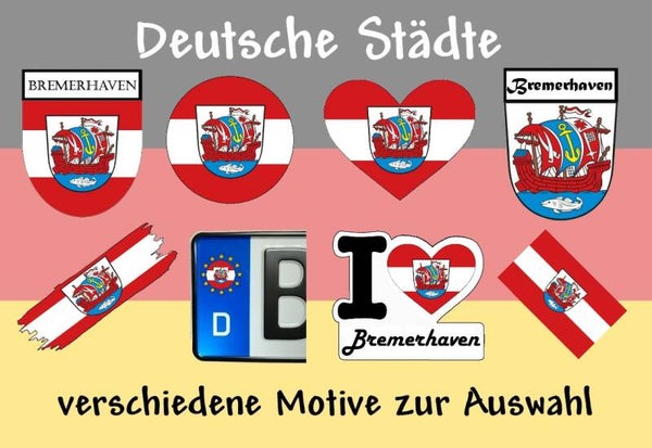 Aufkleber - Flagge,Wappen- Stadt - Bremerhaven - versch. Motive